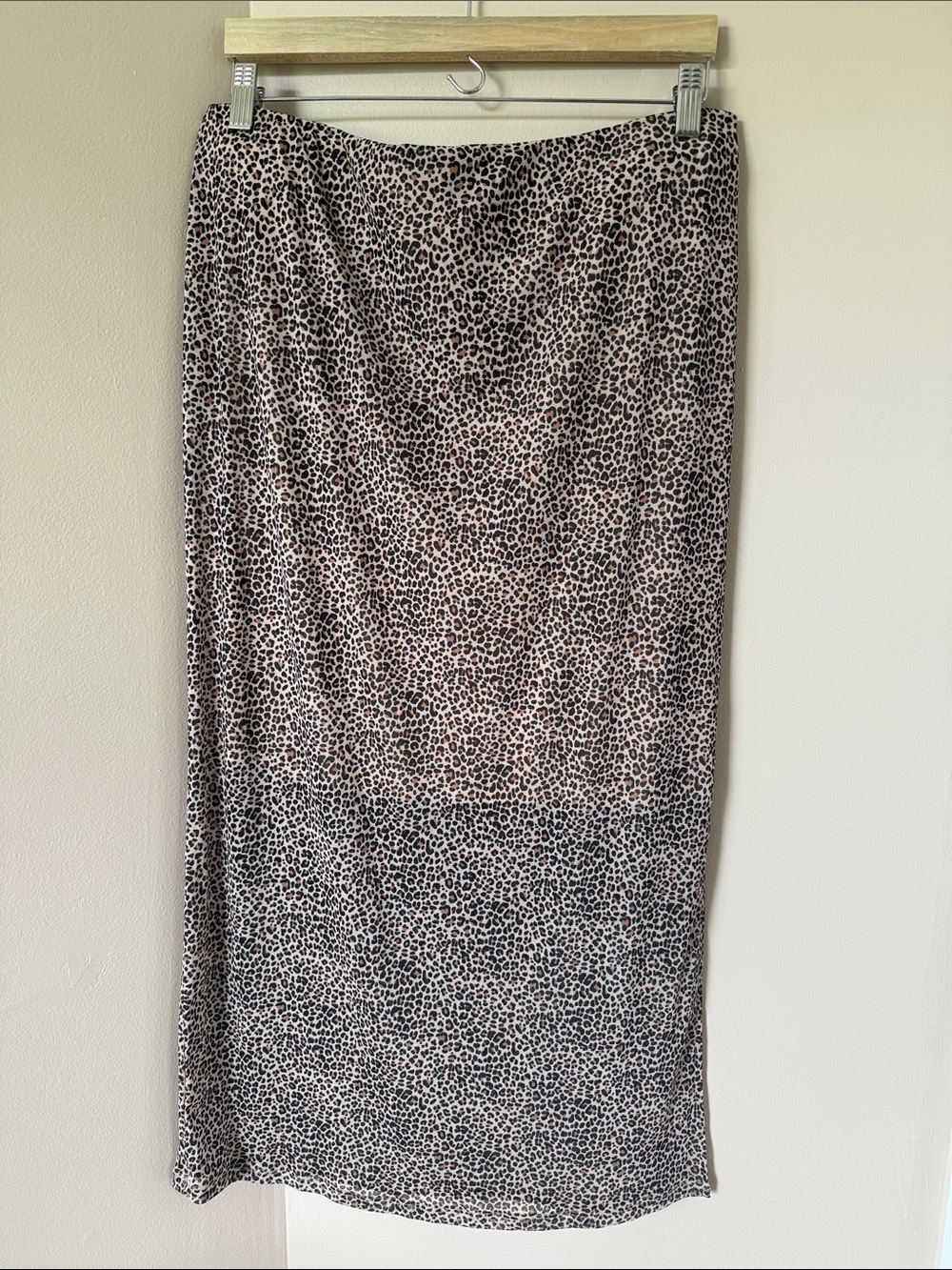 NWOT Ripe Maternity Kara Mesh Maternity Midi Skirt, Leopard